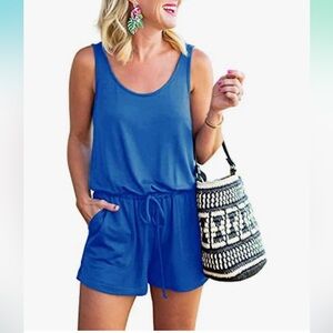 REORIA Summer Scoop Neck Sleeveless Cool Tank Top Short Jumpsuit Rompers nwt